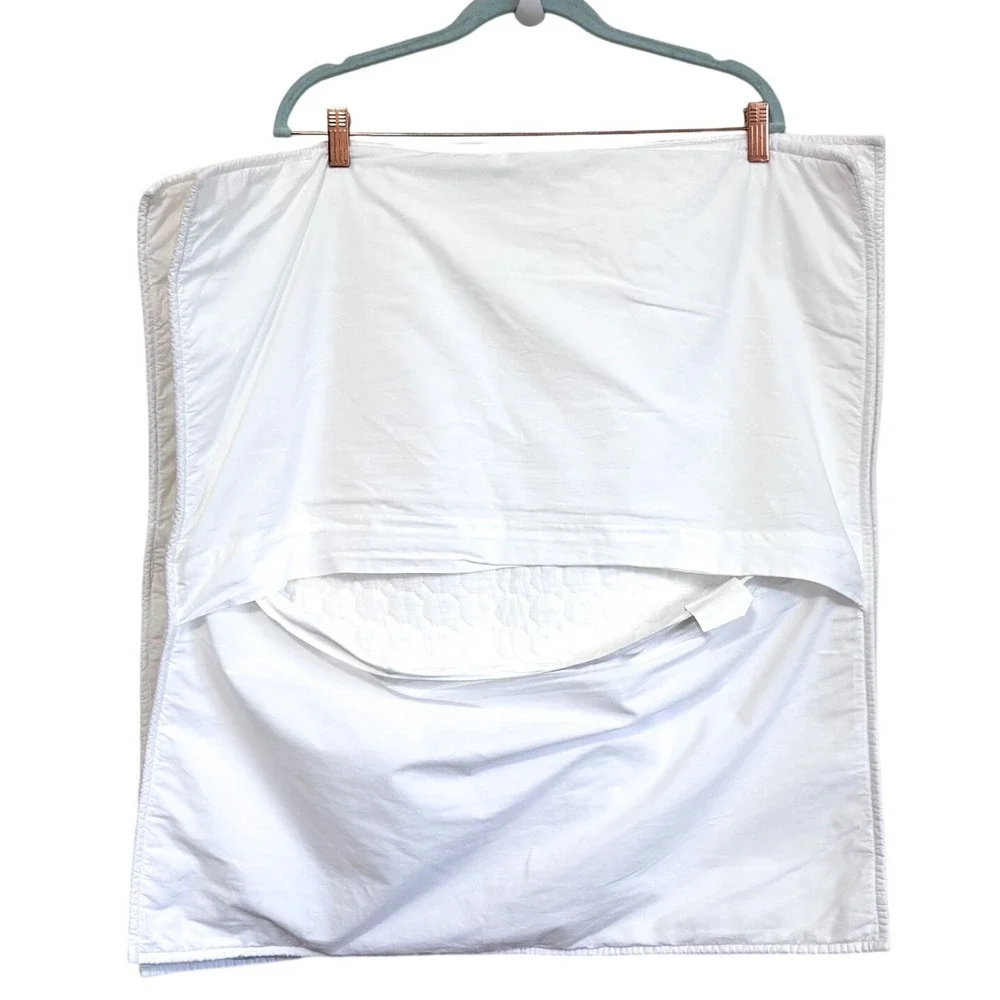 Crate & Barrel Fiona Quilted Euro Sham 26x26 White Cotton Set of 2 Textured